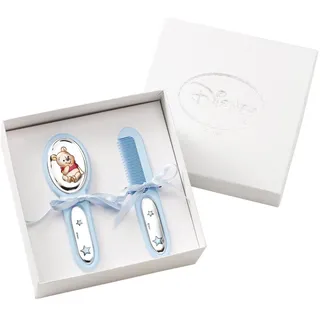 Disney Baby für Kleinkinder - Geschenkset mit Haarbürste und Kamm unverzichtbar unter den Accessoires für Neugeborene mit Winnie Puuh Finish in Silber