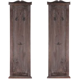 Mendler Wandgarderobe T33 109 x 28 x 4 cm Braun Shabby