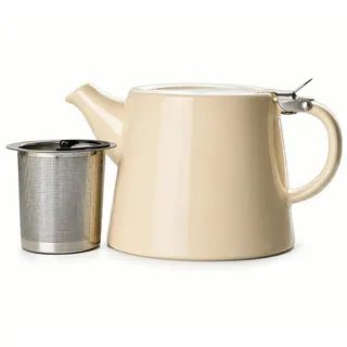 McEntee's Cara Keramik-Creme-Tee-Teekanne 510ml (1-2 Tassen) mit herausnehmbarem Edelstahl-Teesieb