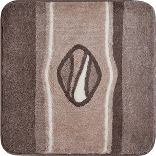 Grund Bidet-Vorleger , Taupe , Textil , Streifen , rechteckig , 60x60 cm , Oeko-Tex® Standard 100, Made in Europe , rutschfest , Heimtextilien, Badtextilien, Badematten