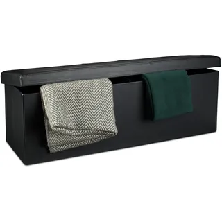 Relaxdays Faltbare Sitzbank HxBxT 38 x 114 x 38 cm, , Wohnzimmer, Sessel, Hocker , Sitzkissen Hocker/Ottomane Rechteck