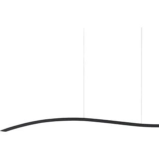BELIANI LED Hängelampe Schwarz Metall 1-flammig Wellenform Gewellt Industrie Design Modern für Küche Esstisch Wohnküche Hohe Decken Innenräume - Schwarz