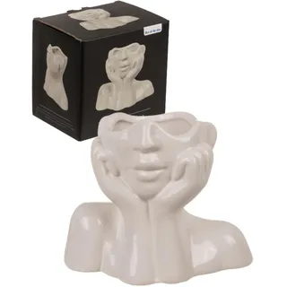 Out of the blue Keramik Vase Face - Einzigartige Gesichtsform als Blickfang - Kompakte Größe 14 × 7 × 11,5 cm - Hochwertiges Keramikmaterial - Für EIN stilvolles Zuhause