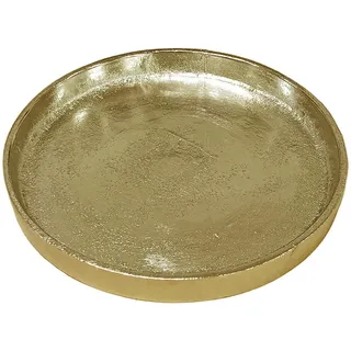 Ambia Home Kerzenteller , Goldfarben , Metall , Uni , rund , Lfgb, Handmade in India , handgemacht , Dekoration, Kerzen & Kerzenhalter, Teelichthalter