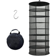 Desy & Feeci Hängendes Kräuter-Trockennetz 8-lagiger Pflanzennetz-Trockenständer Für Kräuter, 2ft Plant Hanging Mesh Trockennetz Schwarz(H160*D60 cm)