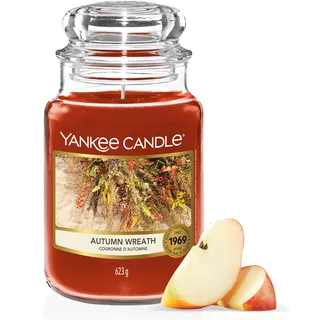 Yankee Candle Duftkerze im Glas (groß) | Autumn Wreath | Kerze mit langer Brenndauer bis zu 150 Stunden | Perfekte Geschenke für Frauen