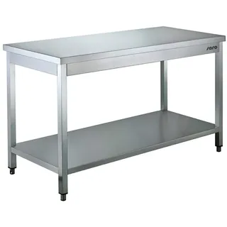 SARO Edelstahltisch, mit Unterblatt - 600 mm Tiefe, 700mm