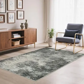 BEIMO Moderner Läufer Teppich 80x150 cm, Waschbar & rutschfest | Abstrakt Design, Kurzflor Klein Carpet, Rutschfest, Für Eingang, Flur und Bettvorleger Schlafzimmer, Pflegeleicht
