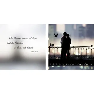 queence Leinwandbild »Summe« Kunst   Liebessprüche   Modern   Schriftzug   Schriftzüge   Spa   Spa Bilder   Sprüche   Sprüche & Texte   Vogelbilder   Vögel Set, Premium-Leinwandstoff, Handarbeit aus Deutschland, Zitat, 2er Set, grau