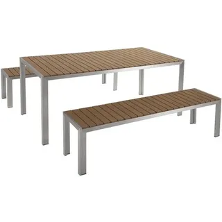 Beliani Gartenmöbel Set 3-tlg. Braun