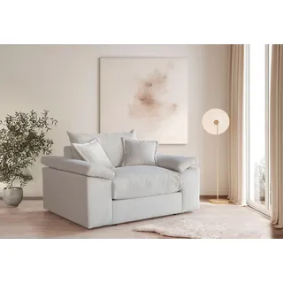 Home Affaire XXL-Sessel Soft&Cosy Cord 151 x 93 x 123 cm Beige mit 2 Zierkissen