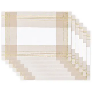 Deco Mex HZ78562013345 Set mit 6 Tischsets Lavonne 33x45cm weiß, beige