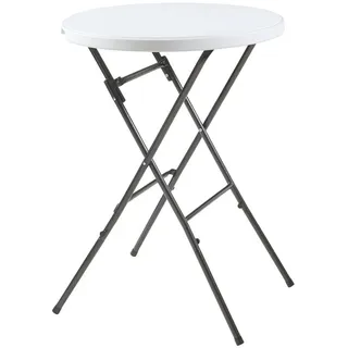 [en.casa] Klapptisch Ljusnarsberg , Weiß , Metall, Kunststoff , rund,Rund , 80x110x80 cm , Gartenmöbel, Gartentische, Klapptische