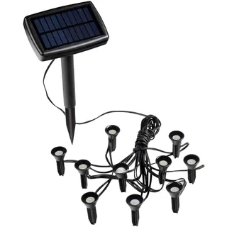 Spetebo LED Solar Pflanzenstrahler klein - 10er Set - Mini Solarleuchten mit Erdspieß - Garten Balkon Terrasse Deko Beleuchtung Blumen Strahler warm weiß