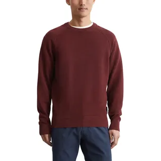 Marc O'Polo Herren Strickpullover aus Bio-Baumwolle mit Rundhalsausschnitt, Rot (Wine Berry), XL