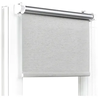 Fenster DEKOR - Rollos Für Fenster Ohne Bohren Dunkel Beige - Verdunkelungsrollo B50 x H150 cm - Klemmrollo Verdunkelung - Fensterrollo Für Balkontüren - Verdunklungsrollo Leicht Zu Installieren