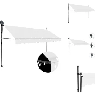 vidaXL Einziehbare Markise Handbetrieben mit LED 400 cm Creme - Markisen - Creme