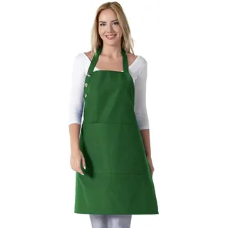 toshe Küchenschürze, wassertropfenresistente Baumwollschürze mit verstellbaren Schürzen für Frauen mit Taschen, 12 Farboptionen, grüne Kochschürze (grün)