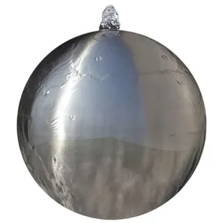 vidaXL Garten-Springbrunnen Sphäre mit LEDs Edelstahl 20 cm - Silber