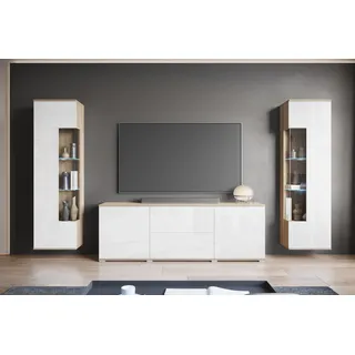 INOSIGN Wohnwand »KENIA« Komplett-Set, 3 Stk. tlg., weiß