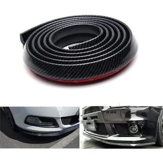 Lypumso Selbstklebend Frontspoilerlippe, 2.5M Universal Tuning Frontspoiler Protector aus Kohlefaser für Auto PKW Kfz (Black)