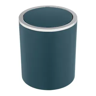 WENKO Schwingdeckeleimer, 2 Liter, Hochwertiger Mülleimer mit Schwingdeckel aus Kunststoff, Farbe: dunkelgrün