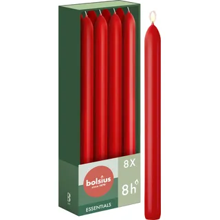 Bolsius Glatte Stabkerzen 24 cm rot 8 St.