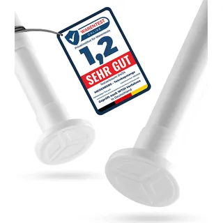 MEISENBERG Gardinenstange ohne Bohren 210-260cm, Weiß, Ø 25 mm, Teleskopstange Gardine - Vorhangstange Klemmstange für Fenster, Raumteiler und Küche