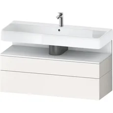 Duravit Qatego Waschtischunterbau, 1 Auszug und 1 Schublade, 1190x470x590mm, Nische Weiß Matt, QA4396018, Farbe: Weiß Supermatt/mit Nischenbeleuchtung