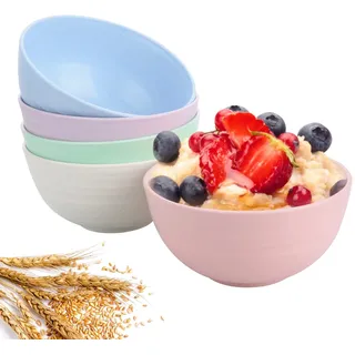 UIEEGPG Unzerbrechliche Kunststoff Müslischalen 5er Set 680ml, BPA-Frei Mikrowellenfest Spülmaschinenfest, Stapelschalen für Kinder Camping Suppe Nudeln Salat Dessert