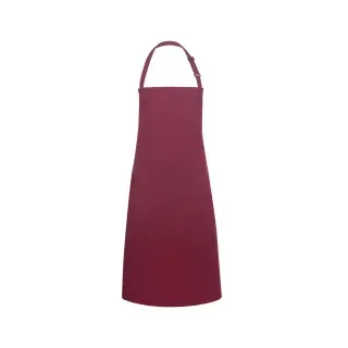Karlowsky Basic Latzschürze mit Schnalle, 75 x 90 cm, Schürze mit Bändern aus Schürzenstoff, mit Nahtsicherung, Farbe: bordeaux
