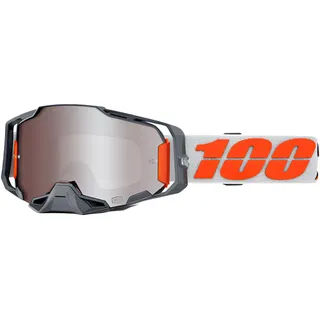 100% 100 Percent Armega Hiper Crossbrille verspiegelt - Silber/Orange Silber-Verspiegelt