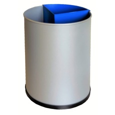 OFITURIA Papelera para Reciclaje Metálica Capacidad 16 litros Color Plata Contenedor 1 Compartimento Extraíble para Residuos