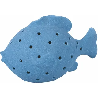 Villa d'Este Home Tivoli Dekorativer Fischhalter aus Keramik, 17,7 x 10,8 x 11,1 cm, blau, Ocean