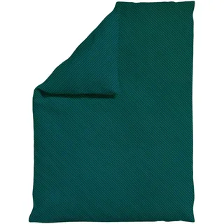 schlafgut Woven Satin Petrol/Grün Baumwolle gestreift 135 x 200 cm
