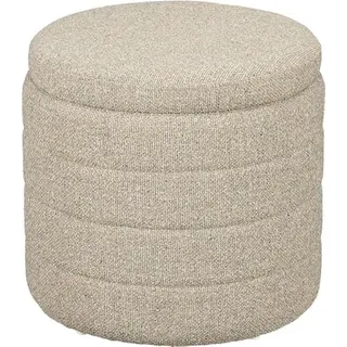 MICA Decorations Pouf mit Stauraum - H41 x Ø42 cm - Beige
