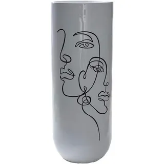 fijalo DKD Home Decor Vase Abstrakt Weiß modernes Harz