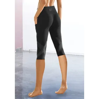 LASCANA ACTIVE Caprileggings mit optischen Reflektortprint und Handytasche, schwarz