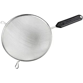 Fackelmann Sieb Ø 20 cm Küchensieb aus Doppelverzinntem Stahl schwarz/silber