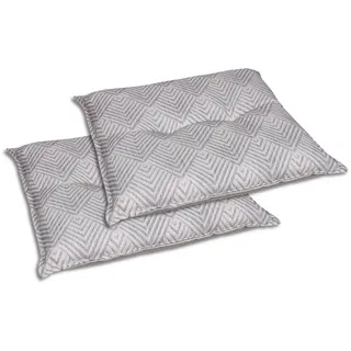 Gartenhockerauflage , Beige , Textil , 2-teilig , Graphik , Füllung: Schaumstoff, Vlies , 50x7x50 cm , Oeko-Tex® Standard 100 , pflegeleicht, hochwertige Qualität, langlebig, für den Außenbereich geeignet, Wendekissen , Heimtextilien, Wohntextilien, Sitzkissen