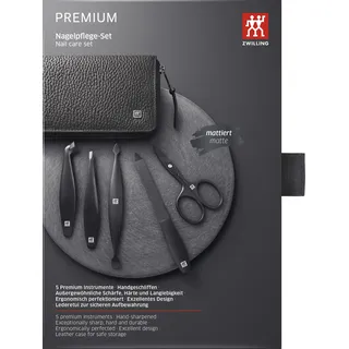 Zwilling Maniküre Pediküre Set 5tlg. mit Nagelschere, Leder, schwarz Sets 1 Stück