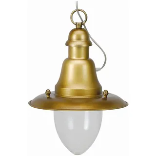Licht-Erlebnisse Maritime Pendelleuchte Außen IP43 Messing Antik E27
