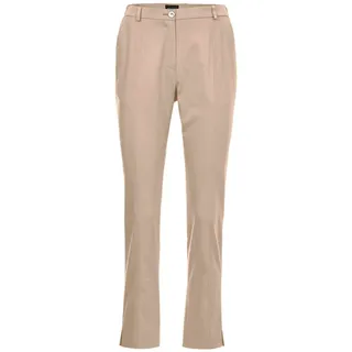 GOLDNER Stoffhose "Kurzgröße Sportive Hose Carla aus trageangenehmen Satin" perfekt sitzende und anschmiegsame Passform, beige