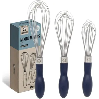 Chef Pomodoro Schneebesen Edelstahl – Schneebesen – Rührbesen – Schneebesen klein und groß (22, 25 und 29 cm) - Whisk zum Mischen, Rühren und Schlagen – Spülmaschinefestes Schneebesen Set