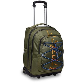 Invicta Schultrolley Bump Active, Grün, 2 in 1, mit Schultergurten, Verwendung als Rucksack, Doppelfach mit PC-Tasche, Trinkflaschenhalter, Tasche mit Organizer, großes Fassungsvermögen, Reisen, grün,