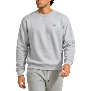Iron Mountain Herren Sweatshirt Fleece – Pullover Baumwollmix Rundhals Langarm, Workwear Sweatshirt Leicht Warm für Freizeit Arbeit Alltag Winter (Hellgrau, XXL)