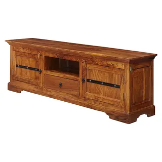 MASSIVMOEBEL24.DE TV-Board Akazie 170x40x55 honig lackiert OXFORD #0324 - Hellbraun