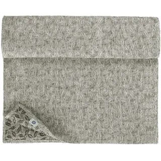 Linen & Cotton Deluxe Jacquard Damast Tischläufer Stoff Tischband Tischdeko Isla - 100% Leinen, Schwarz Weiß Weiss (45 x 140 cm) Mitteldecke Läufer Tisch Decken für Home Haus Esszimmer Küche Kaffee