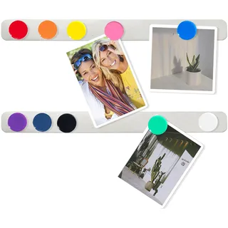ZDZBLX Magnettafel Memoboard Magnetleiste Memotafel Selbstklebend Magnetleisten Pinnwand Magnetisch Magnetwand Magnettafel Küche Edelstahl Magnettafeln mit 10 Starke Magnete für Fotos Kalender,2 Stück