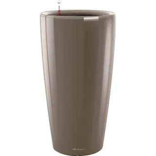 Lechuza® Pflanzgefäß Rondo Premium Ø 33 cm x 56 cm Taupe hochglanz